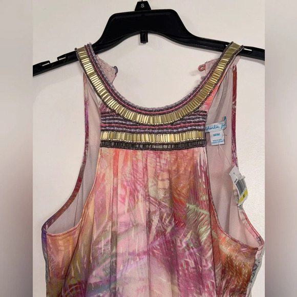 CHARLIE JADE BEADED MAXI DRESS SIZE MEDIUM SLEEVELESS DRESS MULTICOLOR NWT - Picture 3 of 8